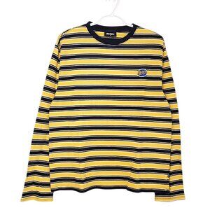Nerdy waffle knit long sleeve shirt yellow size M
